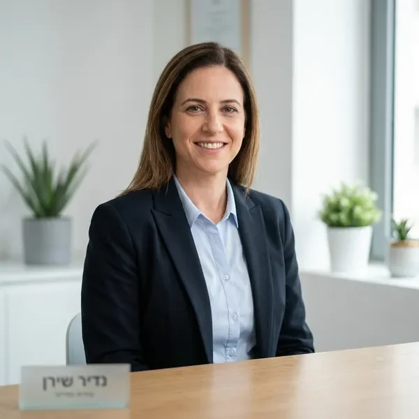 עובדת משרד לאחר טיפול בצוואר